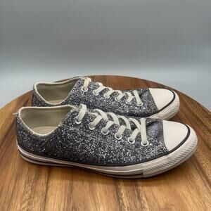 Converse Chuck Taylor All Star Ox Shoes Womens 9 Glitter Silver Casual Sneakers